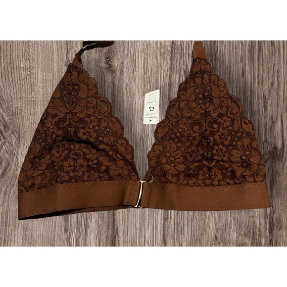 Free People We Are HAH Groupie Bralette Lace Halter Style Sz Large Womens Brown - Picture 3 of 10